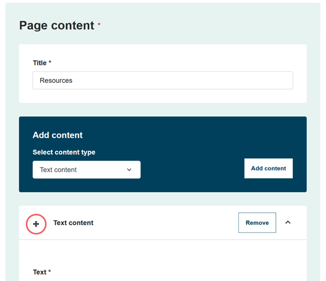 Organise page content