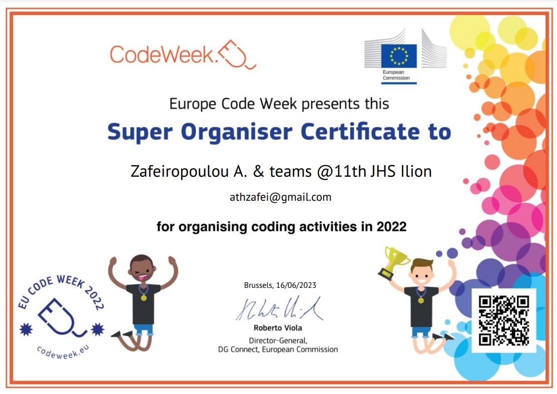 super organizer Code Week 2022 Ilion