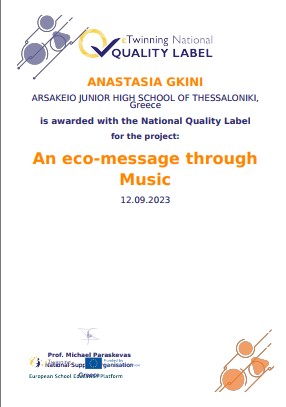  "An eco-message through music"_National Quality Label
