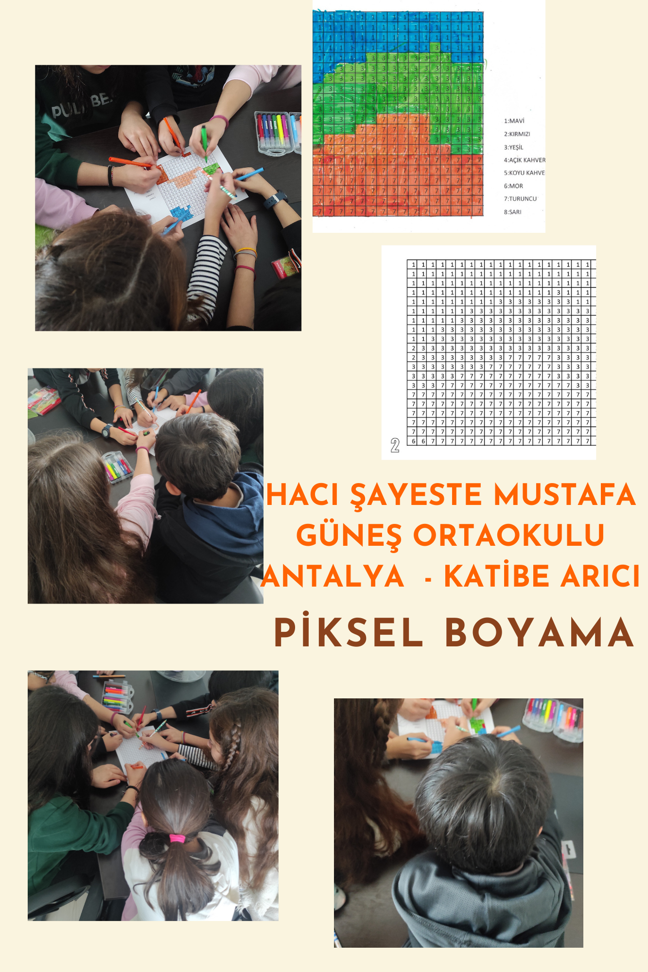 Hacı Şayeste Mustafa Güneş Ortaokulu - Antalya-Katibe ARICI- Piksel Boyama