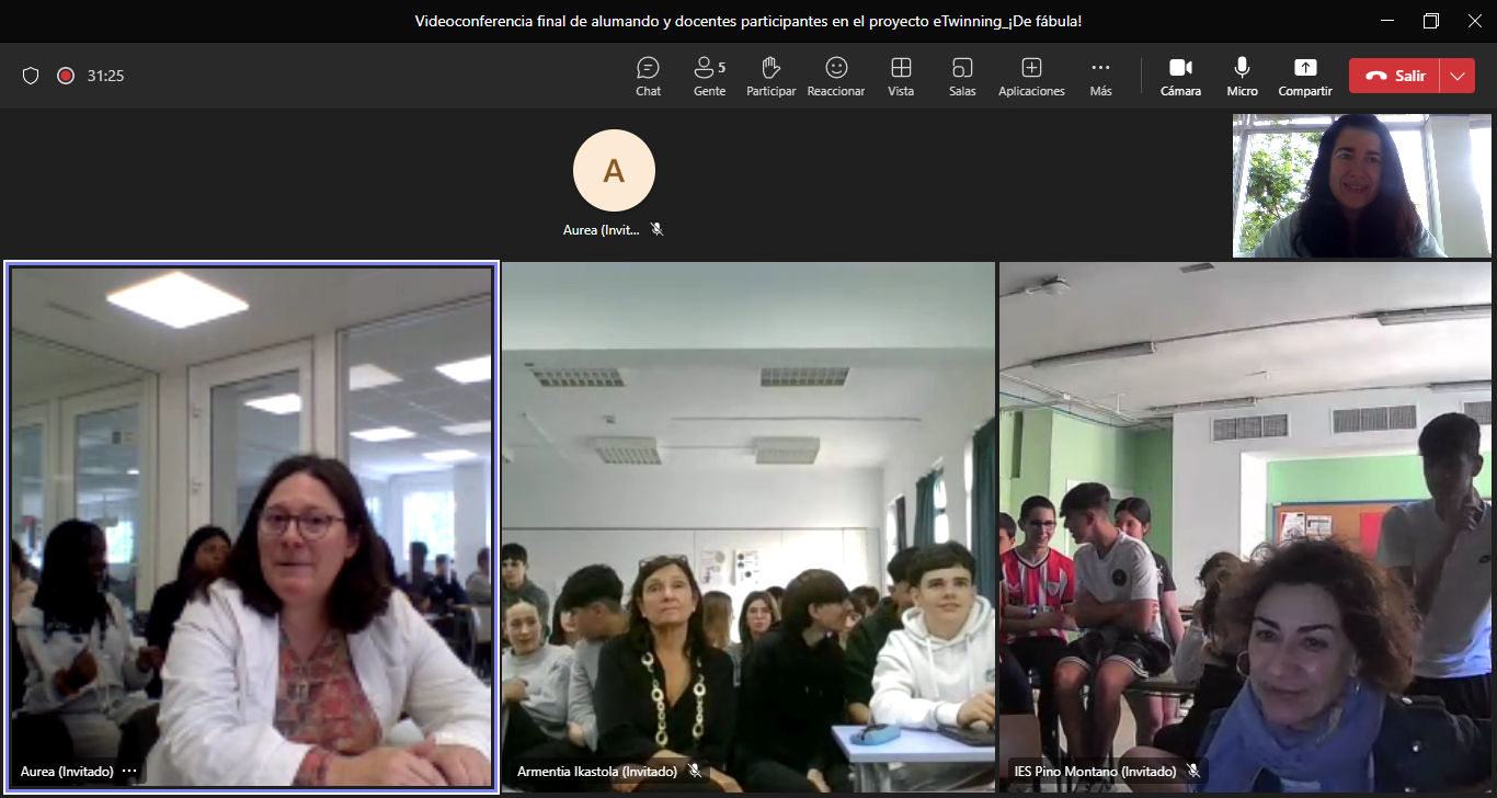 Screenshot de videoconferencia final de alumnado