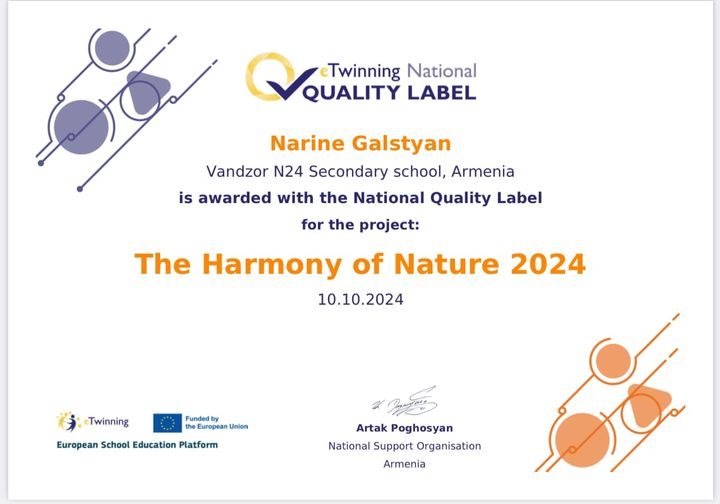 Team Narine Galstyan, Secondary School Vanadzor, Armenia 