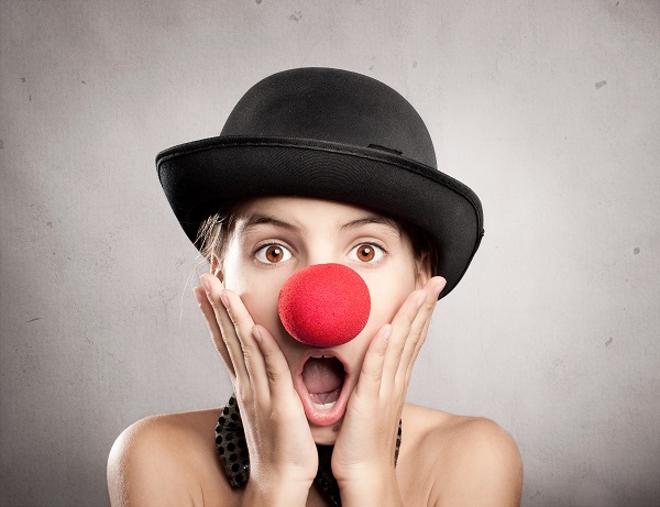 girl with red nose