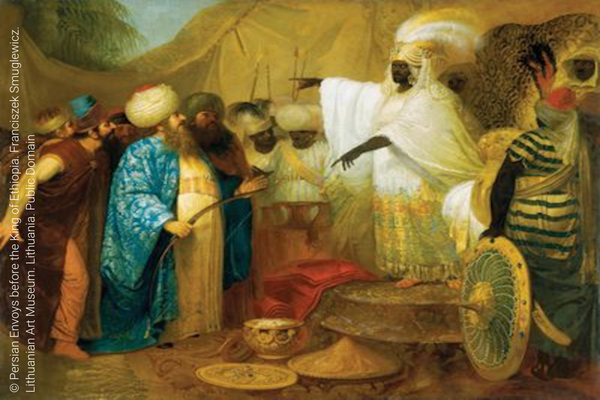 Persian Envoys before the King of Ethiopia. Franciszek Smuglewicz. Lithuanian Art Museum. Lithuania. Public Domain