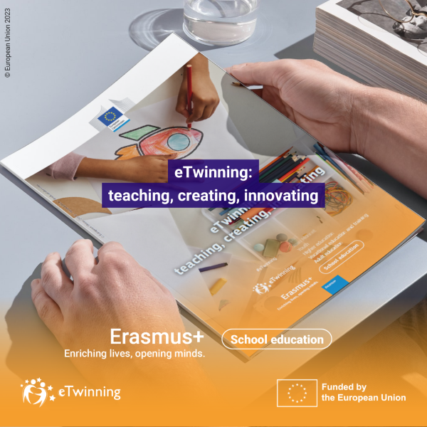 eTwinning book cover. Text reads: eTwinning: teaching, creating, innovating.