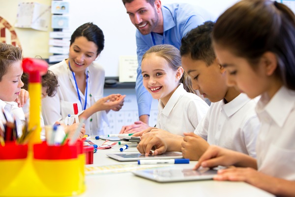 Children happy at school