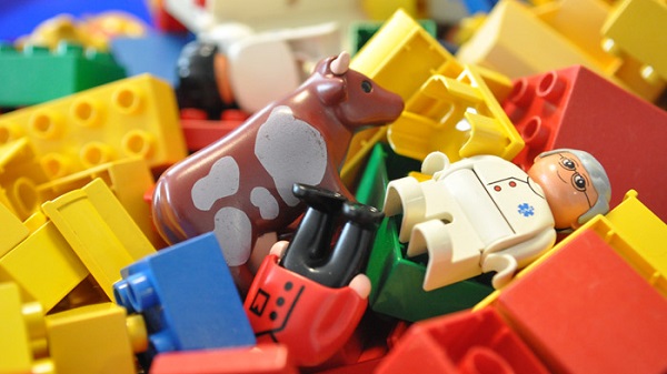 Colourful playmobil elements