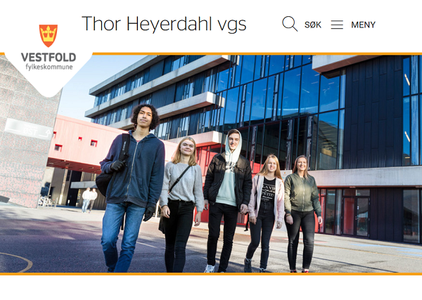 Screenshot from the school website