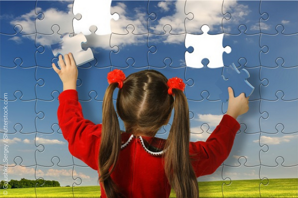 Girl with puzzle