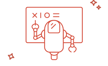 A robot doing an equation