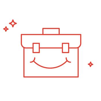 A smile on a backpack