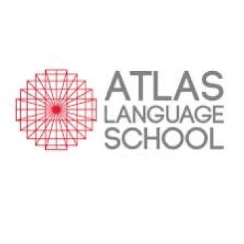 Red Atlas logo with text: 'Atlas Language School'