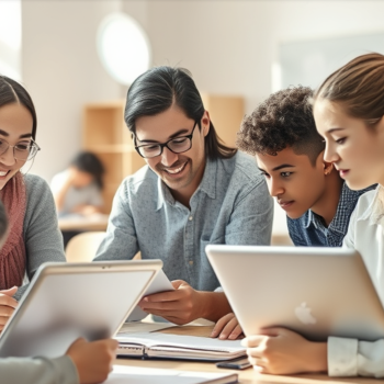 Studenten arbeiten an ihrem Laptop