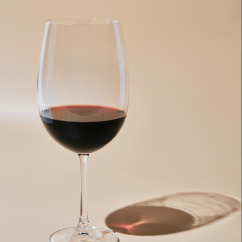 a glass of red wine