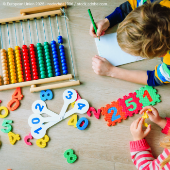 kids playing with numbers