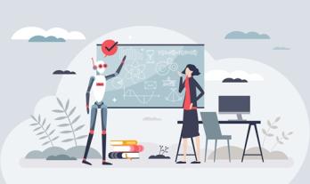 Person collaborating with AI for teaching  