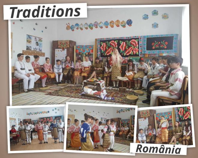 Traditional costumes and musical instruments...