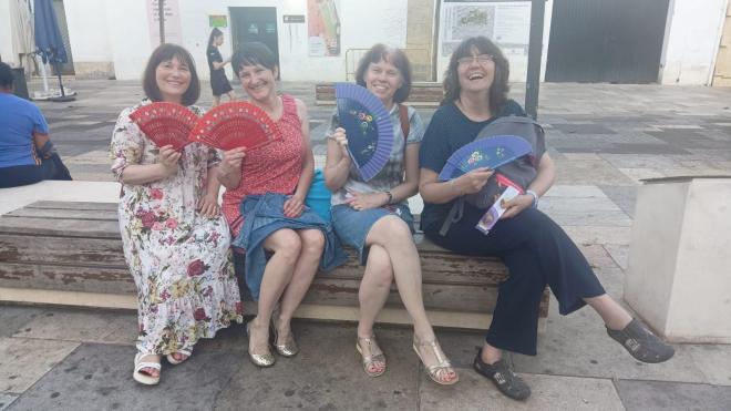 Teachers with fans