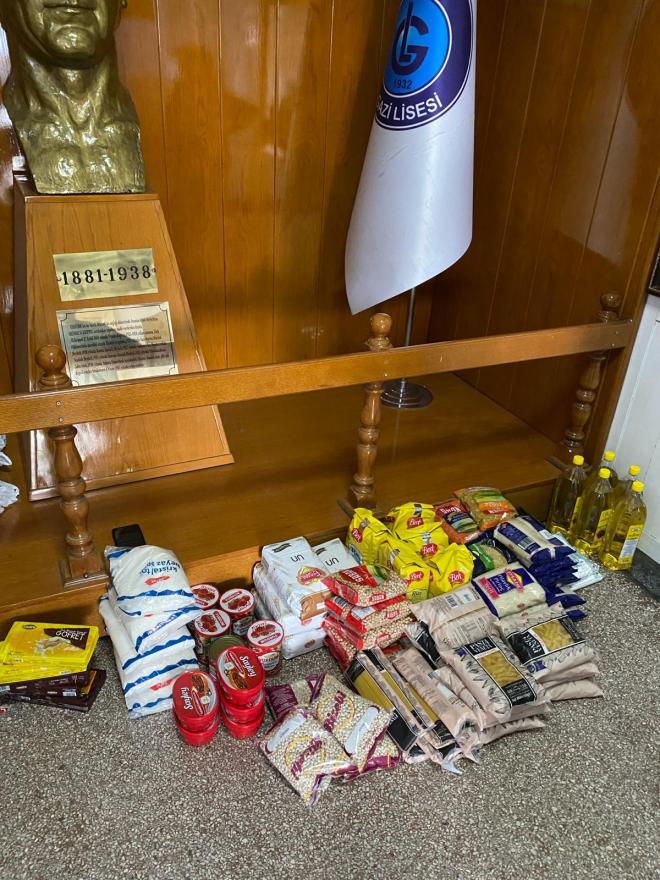 ARZUHAN DUYGU ÖRNEK GAZİ HIGH SCHOLL  Awarenes of charity was raised by delivering aid to those in need