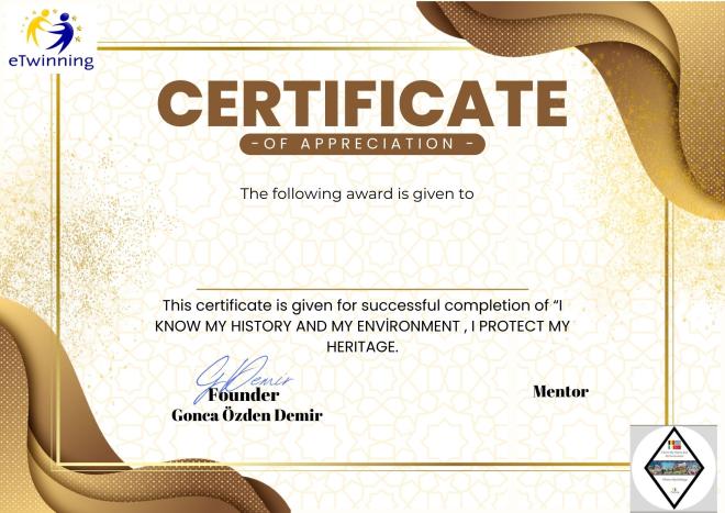 Certificate of appreciation