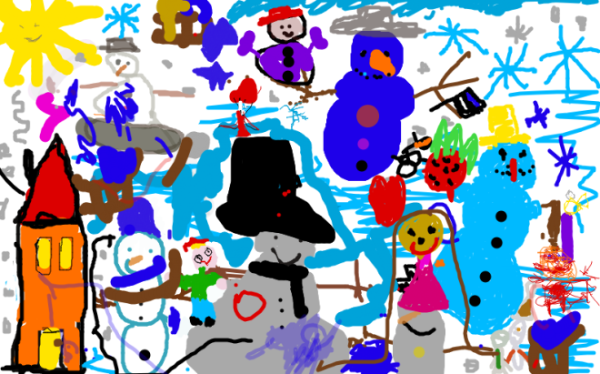 snowman drawing