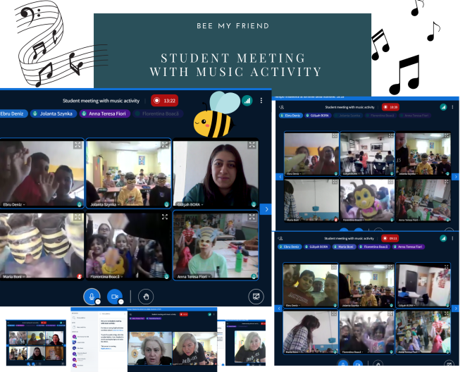 Student meeting with music