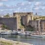 Photo of the castle and military harbour in Brest