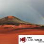 A volcano under the rainbow and the ICI logo