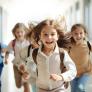 Kids running in school
