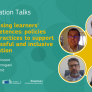 Education Talks banner, including the interview title and the pictures of the interviewees