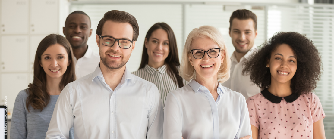 Smiling people in a group