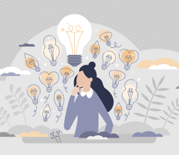Illustration: Innovative teacher with ideas