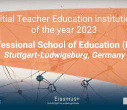 text reads: initial teacher education institution of the year 2023, professional school of education Stuttgart-Ludwigsburg, Germany