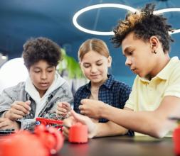 Young Students Doing Robotics Together