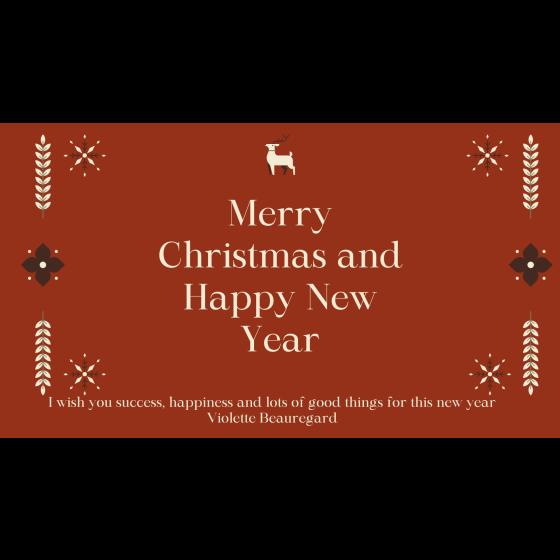 I put in the shoes of Violette Beauregard, one of the main characters in Charlie and the Chocolate Factory written by Roald Dahl, to wish you a Merry Christmas and a Happy New Year.