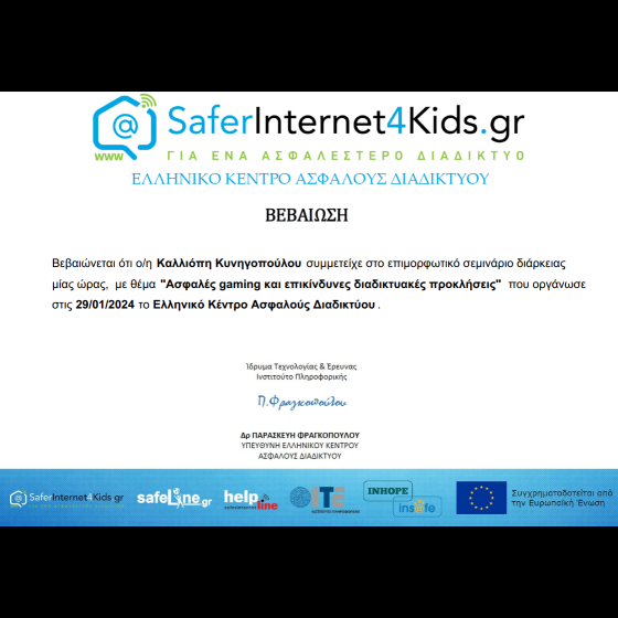 safer internet ceminars certificate