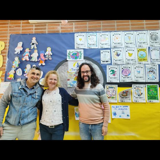 A picture of the eTwinning corner with Evelina from Slovenia