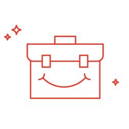 A smile on a backpack