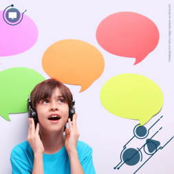 child listening to music