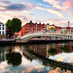 Iconic Dublin buildings on the river Liffey