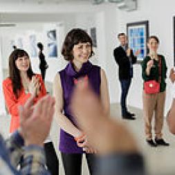 people calping in a white room