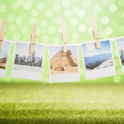 Wäscheleine mit Fotos