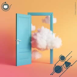 clouds entering a door