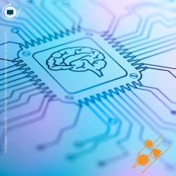 printed circuit with a picture of a brain