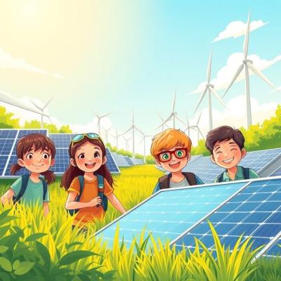 Grupo de estudiantes promoviendo las energías sostenibles