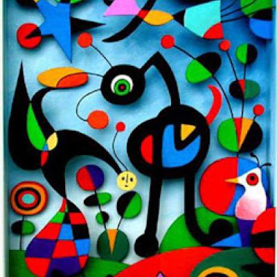 It is the painting Miró's garden, with bright colors that fascinates and impresses children