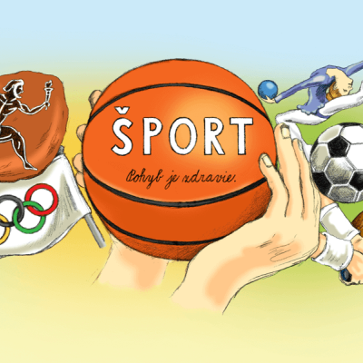 The picture shows different types of sports, as well as the Olympic rings, which are a symbol of the Olympic Games, which are closely related to sports, and the inscription Sport and Movement is Health.