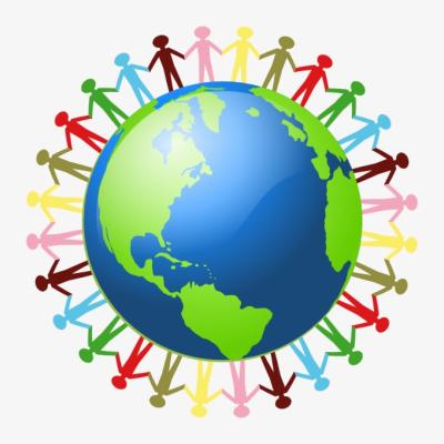 Students from all over the world hand in hand