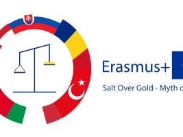The project logo presents the participating countries in the partnership. In the centre there are scales with salt on one side and gold on the other side, which should elicit the belief that salt is as valuable as gold in people´s lives.