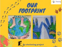 This is the logo of the project, represents footprints and the Earth.